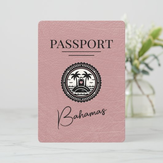 Dusty Roos Bahamas Passport Bewaar de datum Save The Date (Staand voorkant)