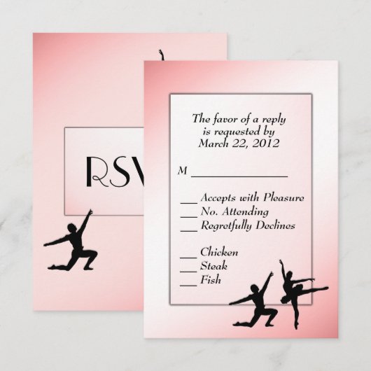 Dusty Roos Ballet Dance RSVP met menukeuze Kaartje (Voorkant / Achterkant)