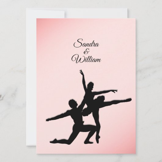 Dusty Roos Ballet Dance Wedding Uitnodiging (Achterkant)
