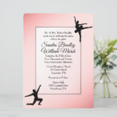 Dusty Roos Ballet Dance Wedding Uitnodiging (Staand voorkant)