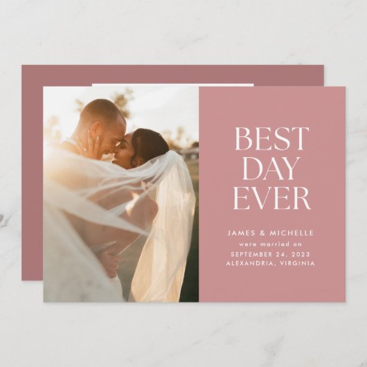 Dusty Roos Best Day Ever Wedding Announding Aankondiging (Voorkant / Achterkant)