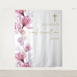 Dusty Roos Bloemen Bevestiging Foto Achtergrond Wandkleed