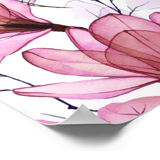 Dusty Roos Bloemen Bevestiging Welkomstbord Poster (Hoek)