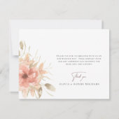 Dusty Roos Bloemen bruiloft Dank u kaart (Achterkant)