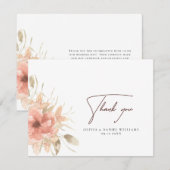 Dusty Roos Bloemen bruiloft Dank u kaart (Voorkant / Achterkant)