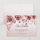 Dusty Roos Bloemen Detail Behuizing Kaart (Voorkant / Achterkant)