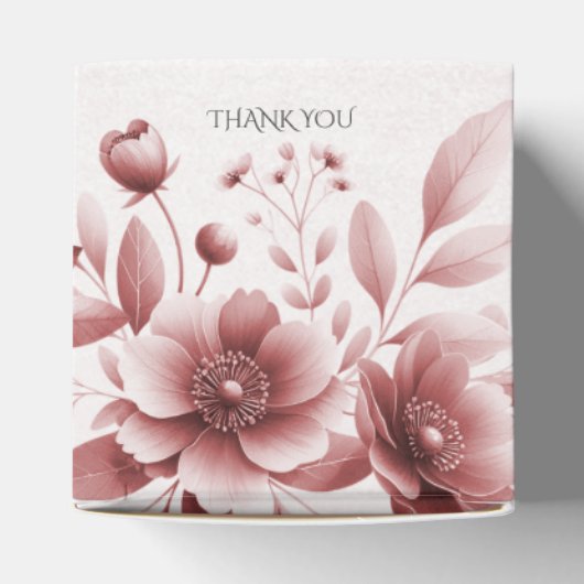 Dusty Roos Bloemen Favor Box Bedankdoosjes (Bovenkant)