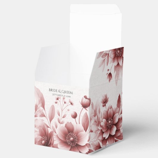 Dusty Roos Bloemen Favor Box Bedankdoosjes (Geopend)