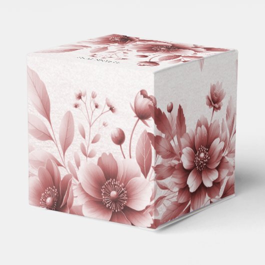 Dusty Roos Bloemen Favor Box Bedankdoosjes (Achterkant)