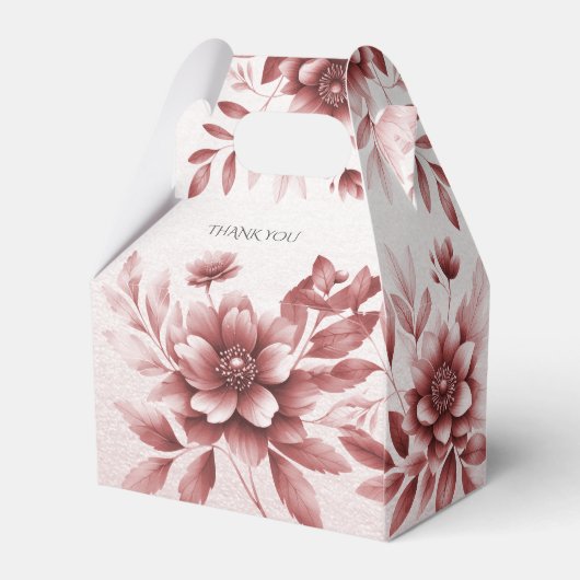 Dusty Roos Bloemen Favor Box Bedankdoosjes (Achterkant)