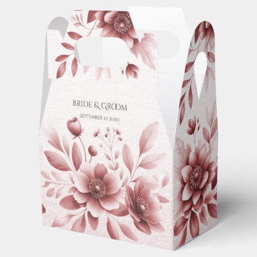 Dusty Roos Bloemen Favor Box Bedankdoosjes (Geopend)