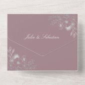 Dusty Roos Bloemen Foto bruiloft uitnodiging (Achterkant)