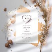 Dusty Roos Bloemen Hart Huwelijksuitnodiging Kaart