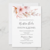 Dusty Roos Bloemen Huwelijksuitnodiging in het Spa Kaart (Voorkant)