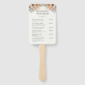 Dusty Roos Bloemen Krans Trouwprogramma's Handwaaier (Achterkant)