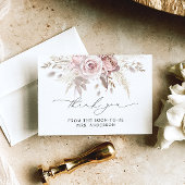 Dusty Roos Bloemen Vrijgezellenfeest Dank u kaart