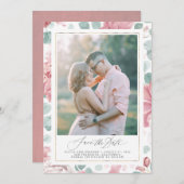 Dusty Roos Bloemenfoto Bewaar de datumkaarten Kaart (Voorkant / Achterkant)