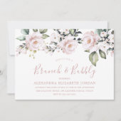 Dusty Roos Blush Brunch en Bubble Vrijgezellenfees Kaart (Voorkant)