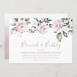 Dusty Roos Blush Brunch en Bubble Vrijgezellenfees Kaart