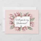 Dusty Roos Blush Floral be bruidsmeisje voorstel Kaart (Voorkant)