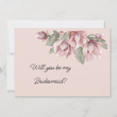 Dusty Roos Blush Floral be bruidsmeisje voorstel Kaart (Voorkant)