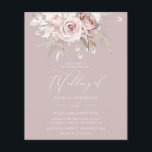 Dusty Roos Blush Floral Budget Bruiloft Uitnodigin<br><div class="desc">Dusty Roos Blush Floral Budget Bruiloft Uitnodiging</div>