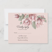 Dusty roos blush floral RSVP kaartje (Voorkant)