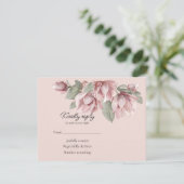 Dusty roos blush floral RSVP kaartje (Staand voorkant)