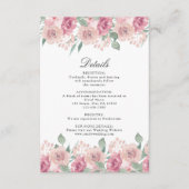 Dusty Roos Blush Floral Wedding Details Informatiekaartje (Voorkant)