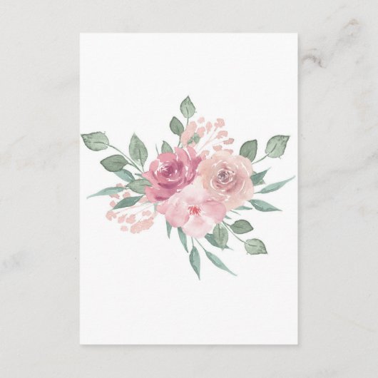 Dusty Roos Blush Floral Wedding Details Informatiekaartje (Achterkant)
