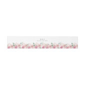 Dusty Roos Blush Floral Wedding Uitnodigingen Wikkel (Vlak)