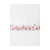 Dusty Roos Blush Floral Wedding Uitnodigingen Wikkel (Achterkant Voorbeeld)