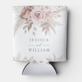 Dusty Roos Blush Ivory Floral Wedding Reception Blikjeskoeler (Voorkant)