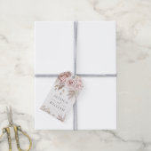 Dusty Roos Blush Ivory Floral Wedding Reception Cadeaulabel (Met Touw)