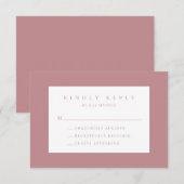Dusty Roos Blush Modern Wedding RSVP Kaart (Voorkant / Achterkant)