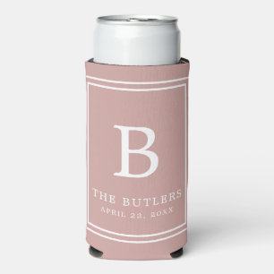 Dusty Roos/Blush Monogram Trouwhoge Koelbox Seltzer Blikjeskoeler
