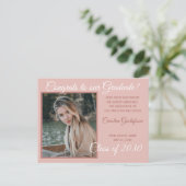 Dusty Roos Blush Pink Afstuderen Aankondiging Briefkaart (Staand voorkant)