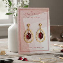 Dusty Roos Blush Pink Art Jewelry Display Kaart