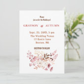 Dusty Roos Blush Pink Floral Weddenschap Kaart (Staand voorkant)