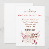 Dusty Roos Blush Pink Floral Weddenschap Kaart (Voorkant / Achterkant)