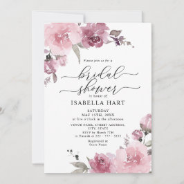 Dusty Roos Blush Pink Flowers Boho Vrijgezellenfee Kaart
