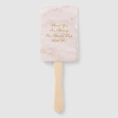 Dusty Roos Blush Pink Gold Peony Weddenschap Harte Handwaaier (Achterkant)