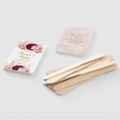 Dusty Roos Blush Pink Gold Peony Weddenschap Harte Handwaaier (Niet-gemonteerd)