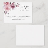 Dusty Roos Blush Pink Mauve Floral Wedding RSVP Informatiekaartje (Voorkant / Achterkant)