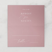 Dusty Roos Blush Pink Minimalist 1 Weddenschap Plaatskaartje (Buitenkant ongevouwen)