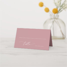 Dusty Roos Blush Pink Minimalist 1 Weddenschap Plaatskaartje