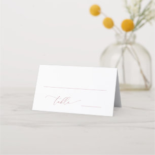 Dusty Roos Blush Pink Minimalist 4 Weddenschap Plaatskaartje