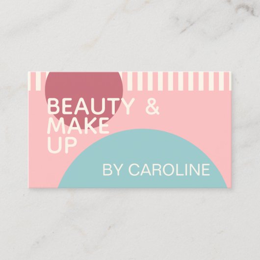 Dusty Roos Blush Pink Mint Blauwgroen Green Art Pa Visitekaartje (Voorkant)