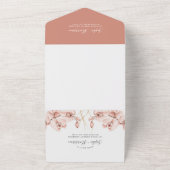 Dusty Roos Blush Pink Orchid Waterverf Weddenschap All In One Uitnodiging (Buitenkant)