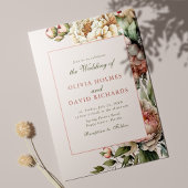 Dusty Roos Blush Pink Peony bruiloft uitnodiging